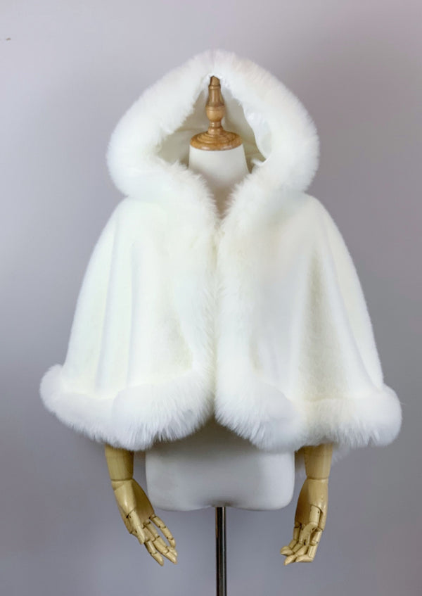 Ivory White Fur Cape (Juliet Wht01)