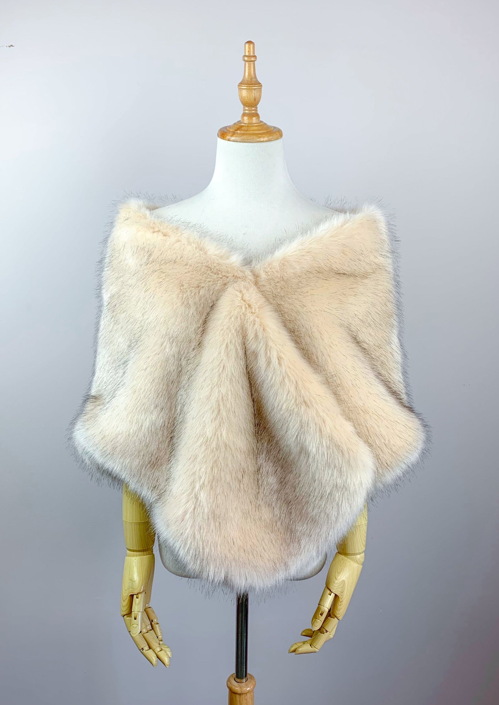 Blush Beige Fur Shawl (Butterfly Blu03) – Sissily Designs