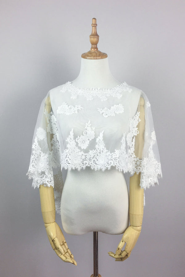 Bridal summer cover up, Lace bolero, Lace Top