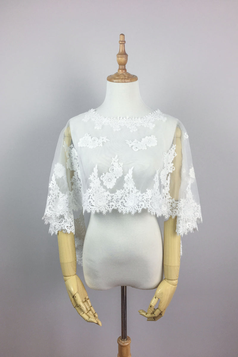 Bridal summer cover up, Lace bolero, Lace Top – Sissily Designs