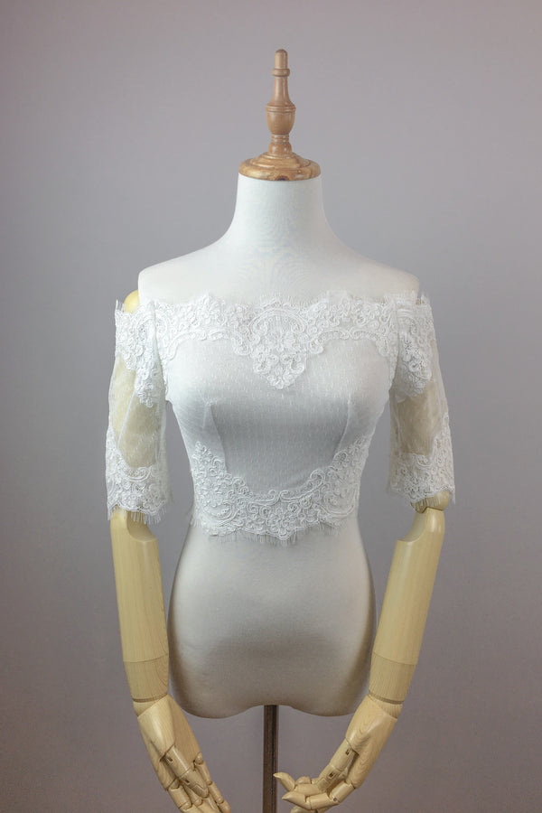 Bridal summer cover up, Lace bolero, Lace Top