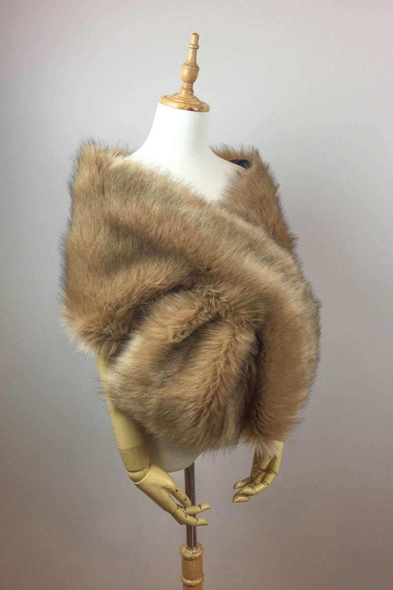 Honey Brown Fur Shawl (Lilian LBrw03)