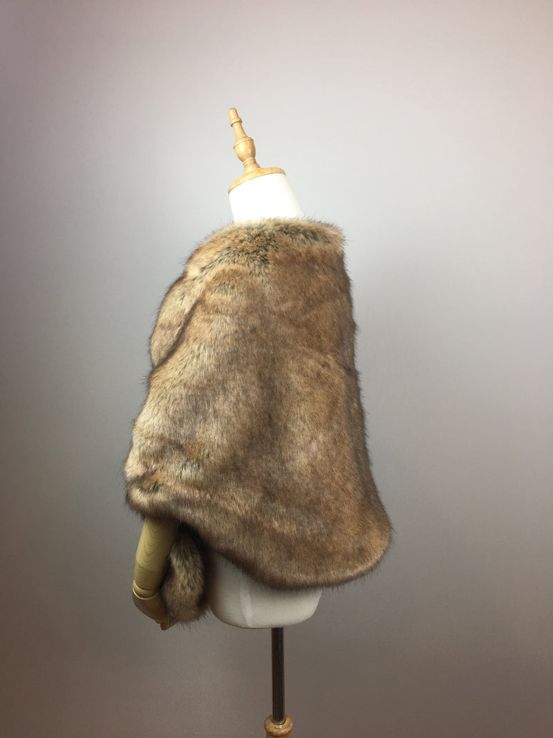 Brown Faux Fur Shawl (Butterfly Brw04)