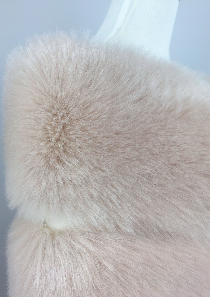 Blush / Beige Fur Shawl (Penelope Blu01)