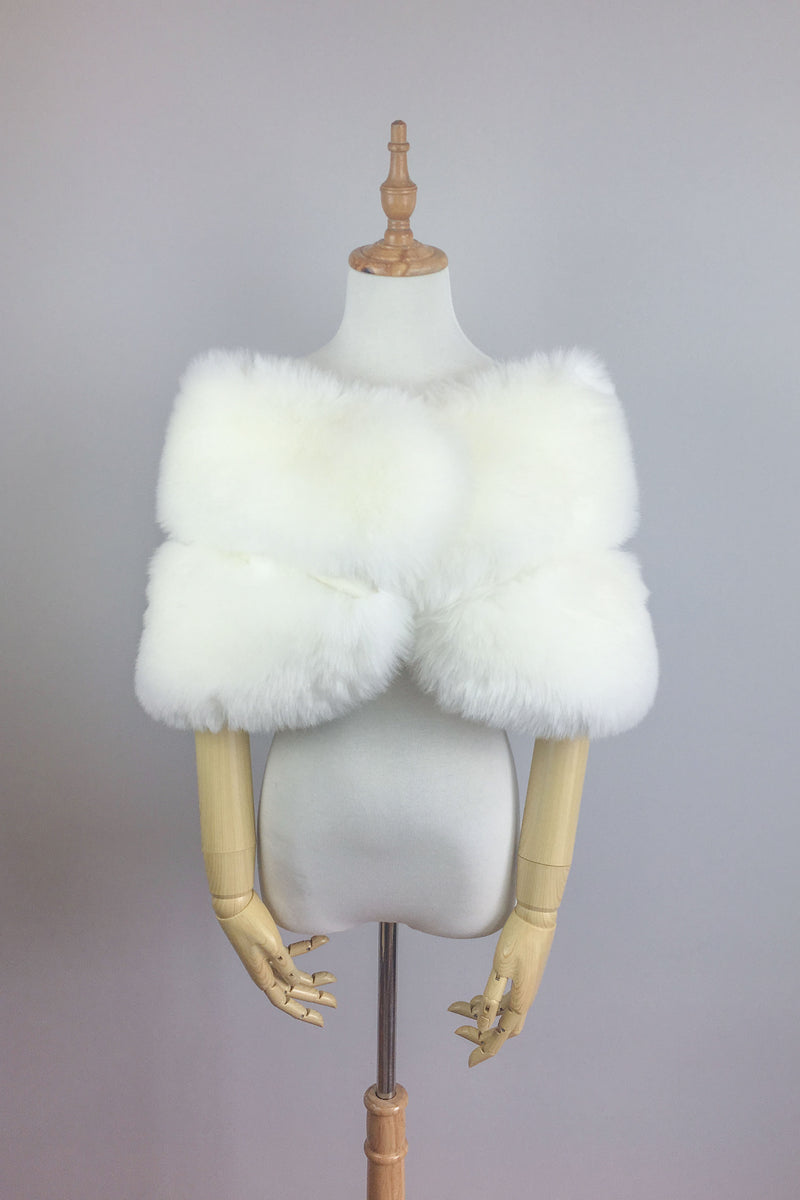 Ivory White Fur Wrap (Penelope Wht01)
