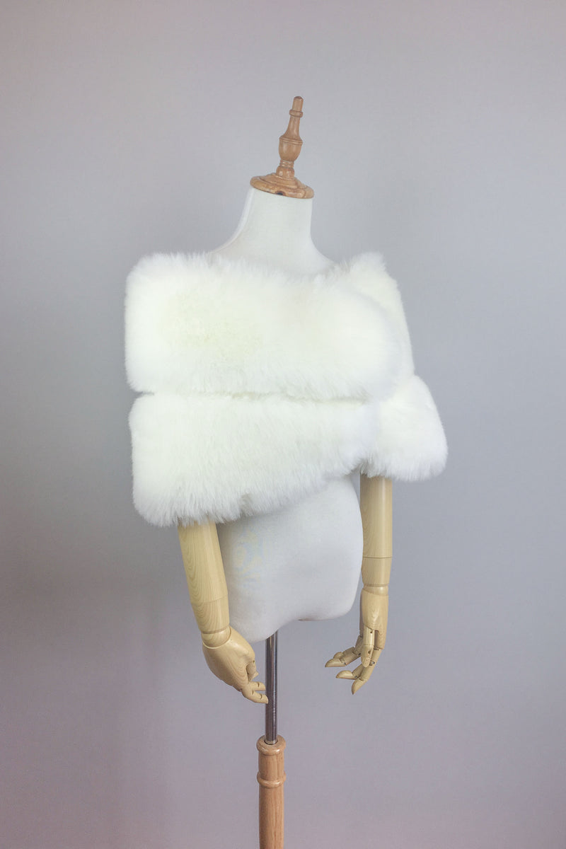 Ivory White Fur Wrap (Penelope Wht01)