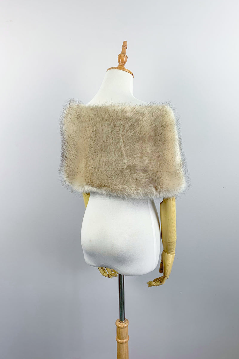 Blush / Beige Fur Wrap (Serena Blu03)