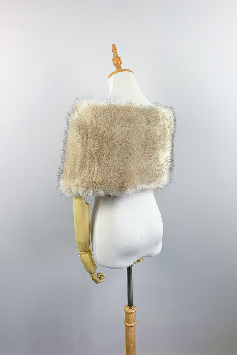 Blush / Beige Fur Wrap (Serena Blu03)