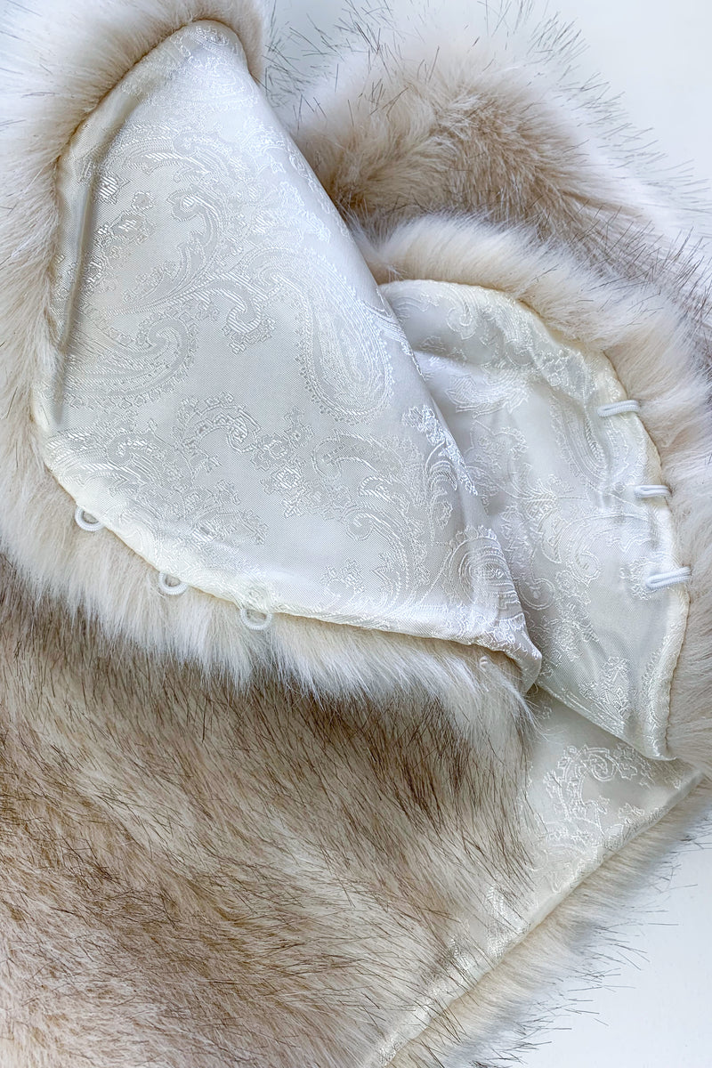 Blush / Beige Fur Wrap (Serena Blu03)