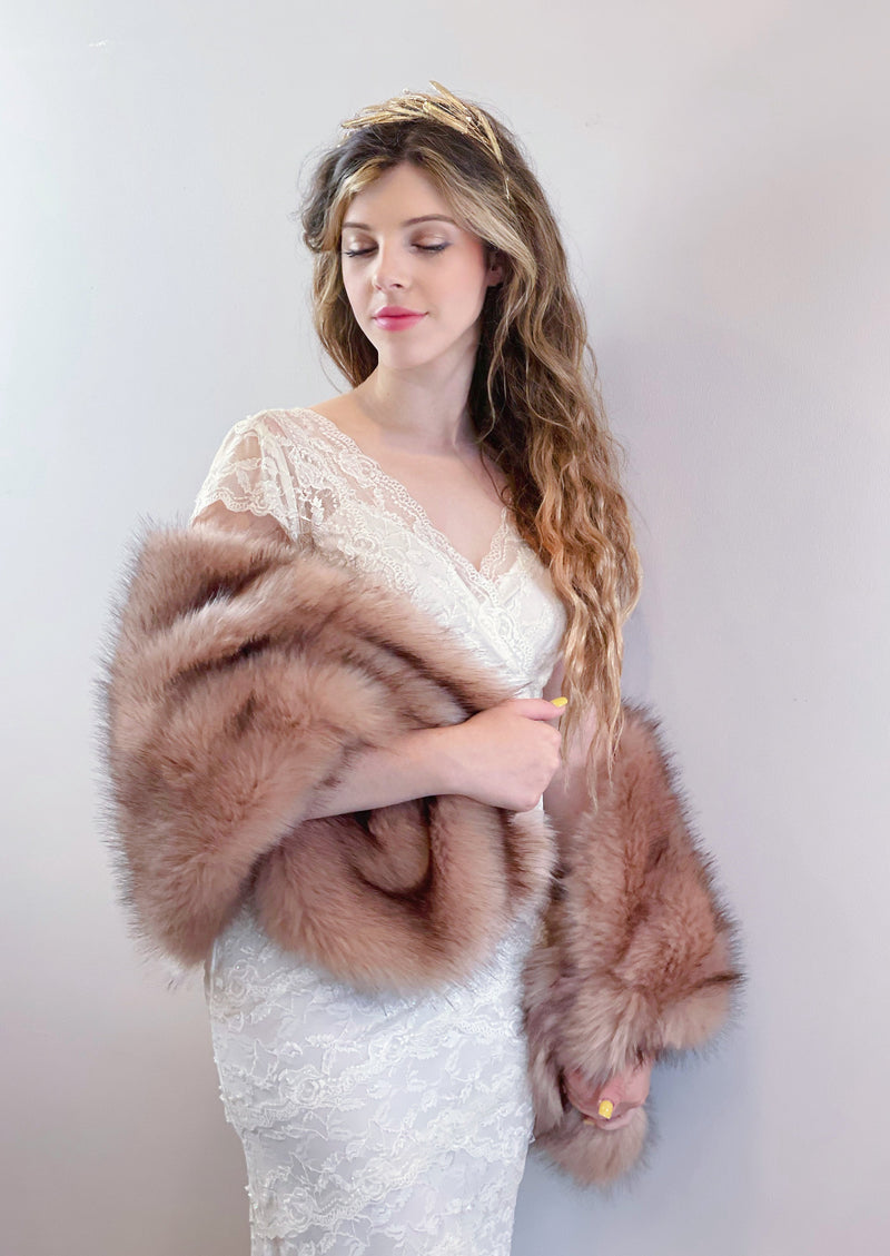 Mink sales shawl wrap