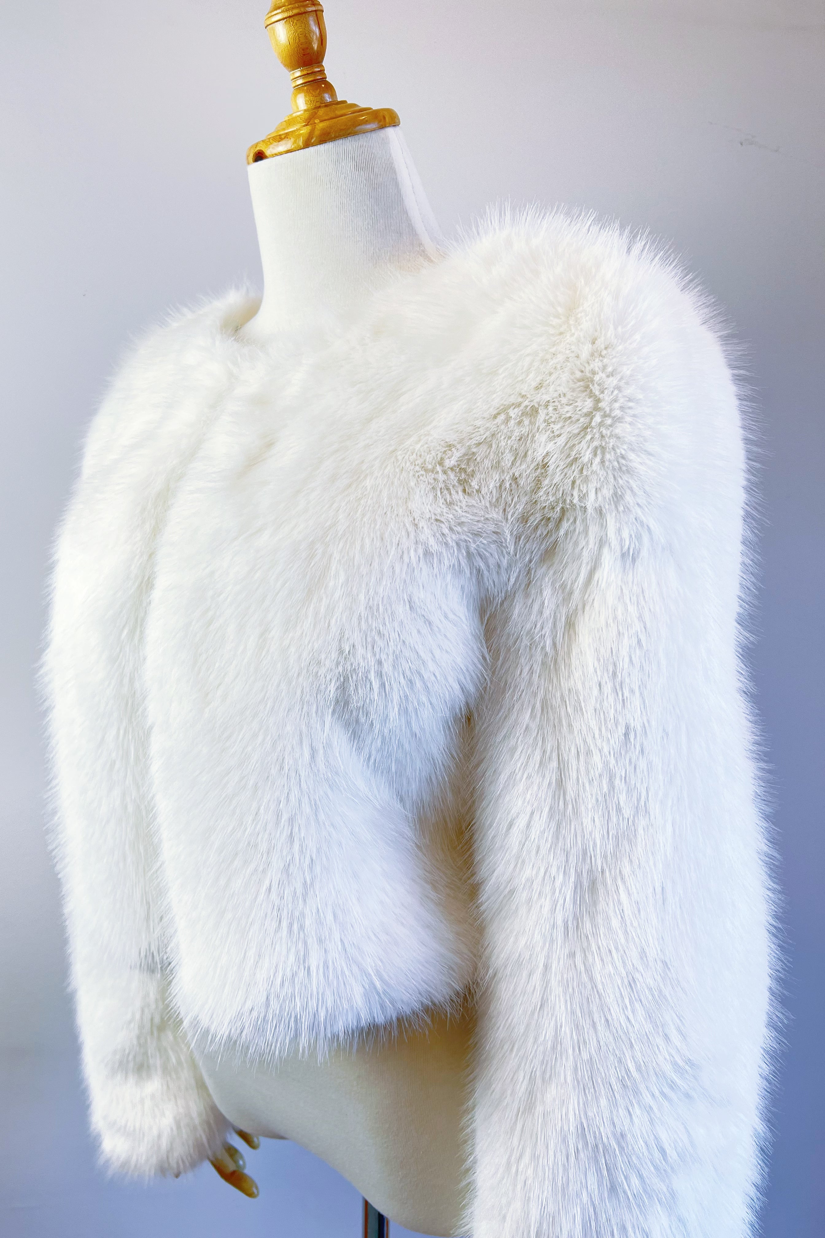 Ivory Side Pocket Faux Fur Jacket main image 1