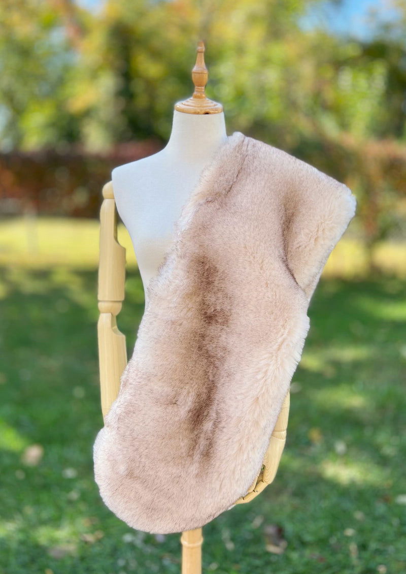 Blush / Peach Fur Shawl (Lilian Pea01)