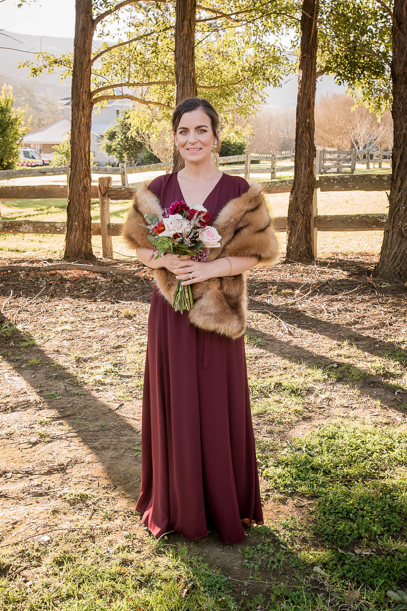 Honey Brown Fur Shawl (Lilian LBrw03) – Sissily Designs