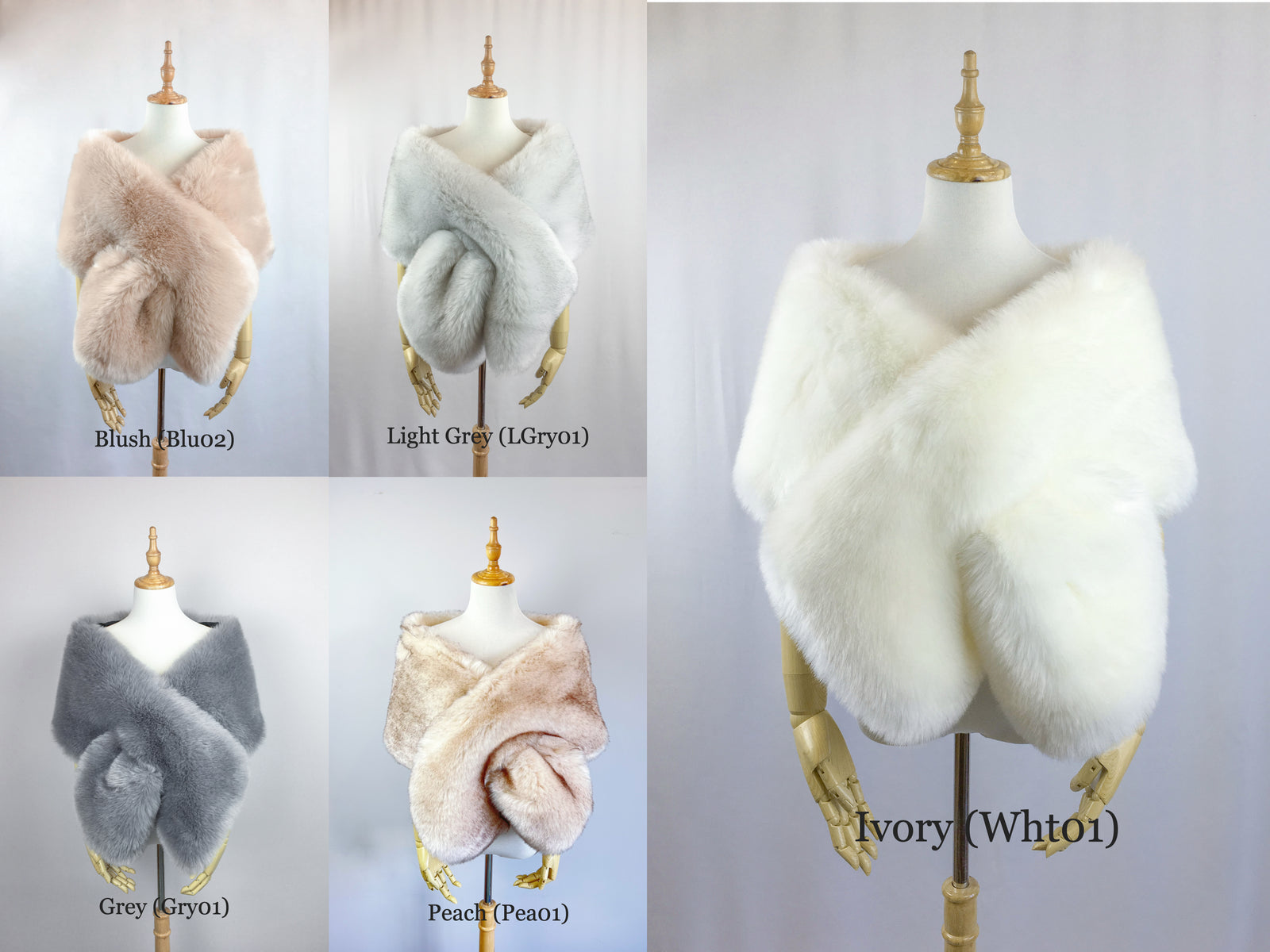 Blush / Peach Fur Shawl (Lilian Pea01) – Sissily Designs
