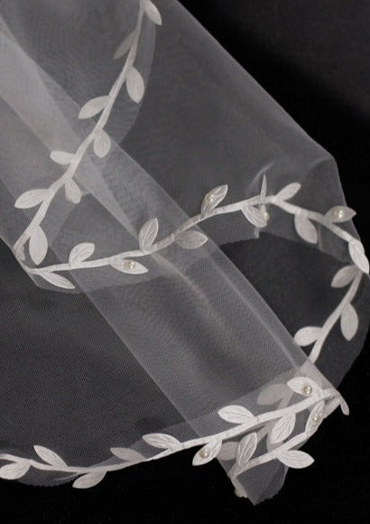 Evelyn | Leaves Lace Long Veil