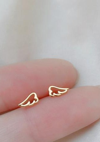 14k gold plated Wings Tiny Earrings / Bridal Party Gifts
