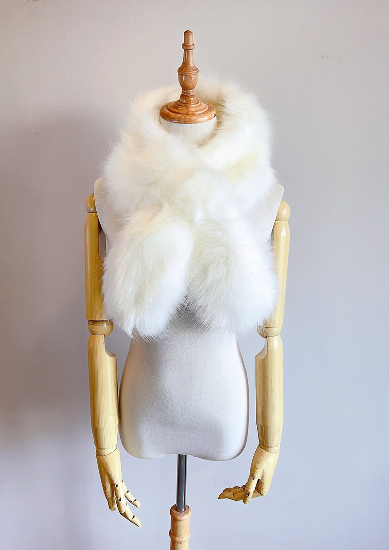 Fox Faux Fur Scarf / Fur Scarf / Bridesmaid Gifts / Ivory Fur Scarf