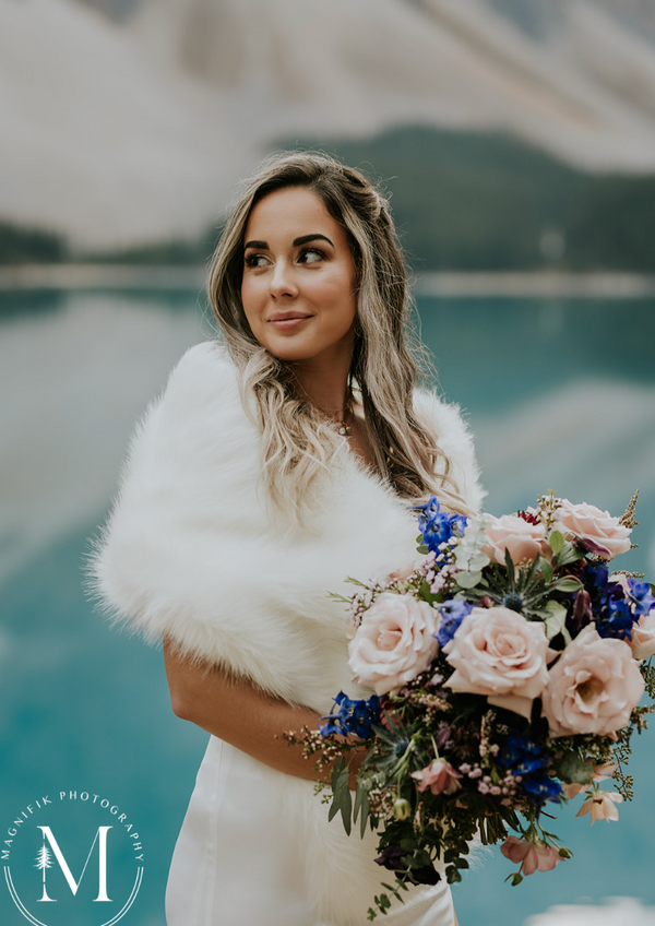 Ivory / White Fur Plus Size Bride (Lilian Ivy03)