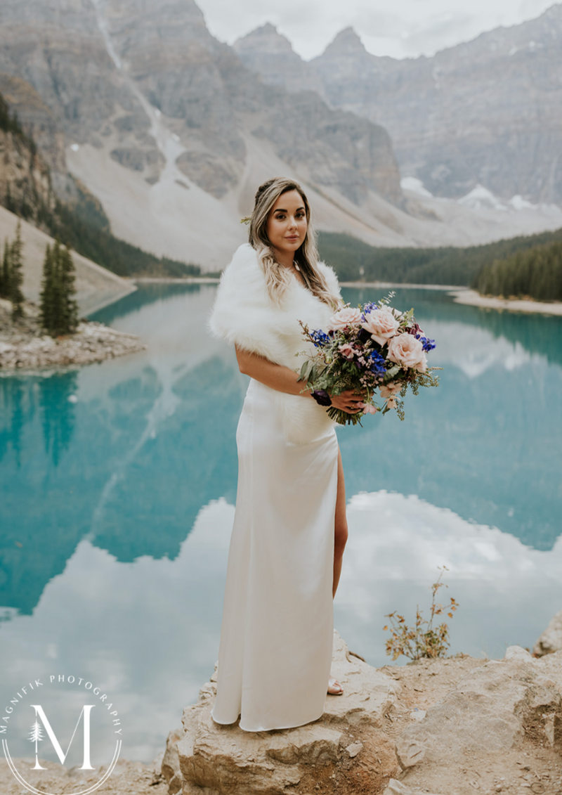 Ivory / White Fur Plus Size Bride (Lilian Ivy03)