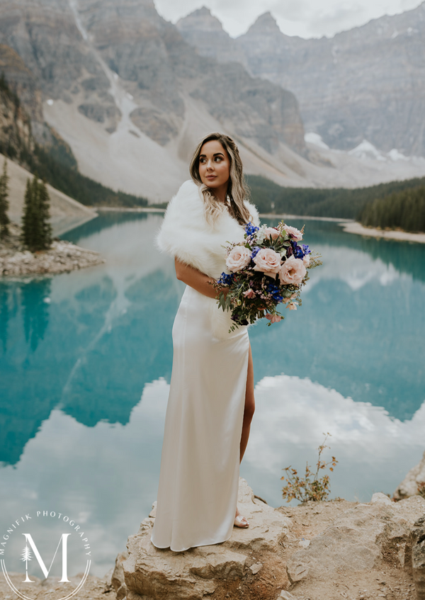 Ivory / White Fur Plus Size Bride (Lilian Ivy03)