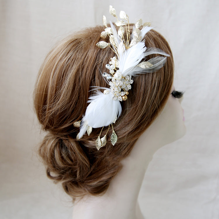 Bridal Feather Hair Clip