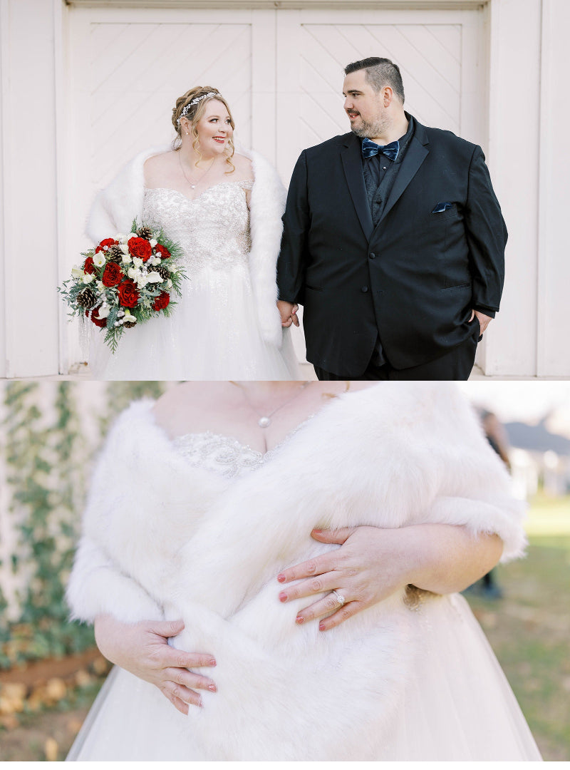 Ivory / White Fur Plus Size Bride (Lilian Ivy03)