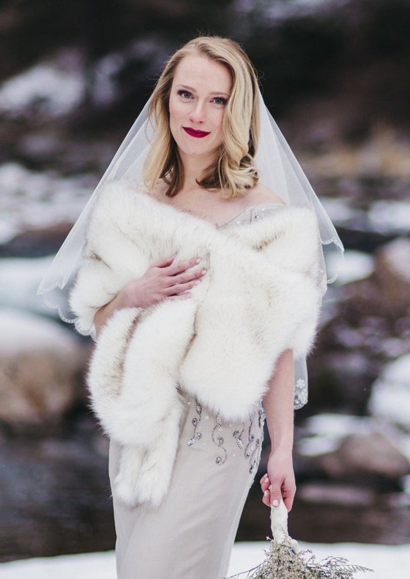 Faux Fur shawl Bridal Fur Winter Wedding