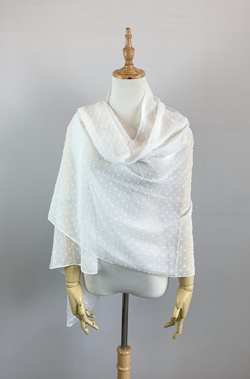 Ivory Long Scarf Cover Up (Lola Ivy08)