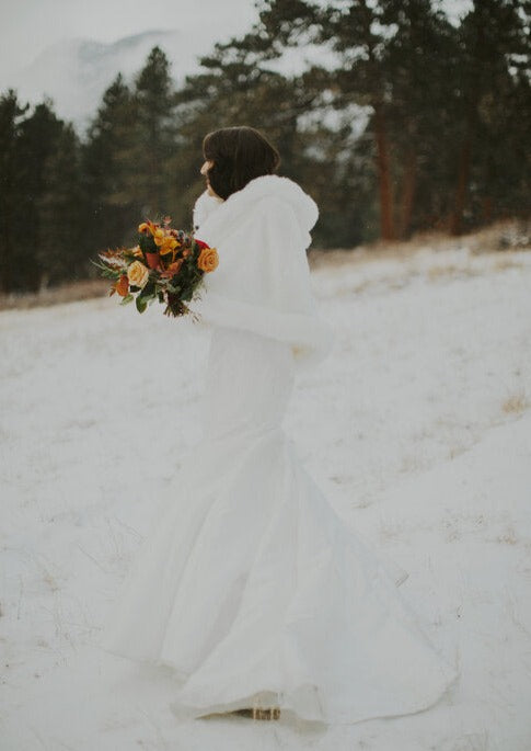 Ivory White Fur Cape (Juliet Wht01)