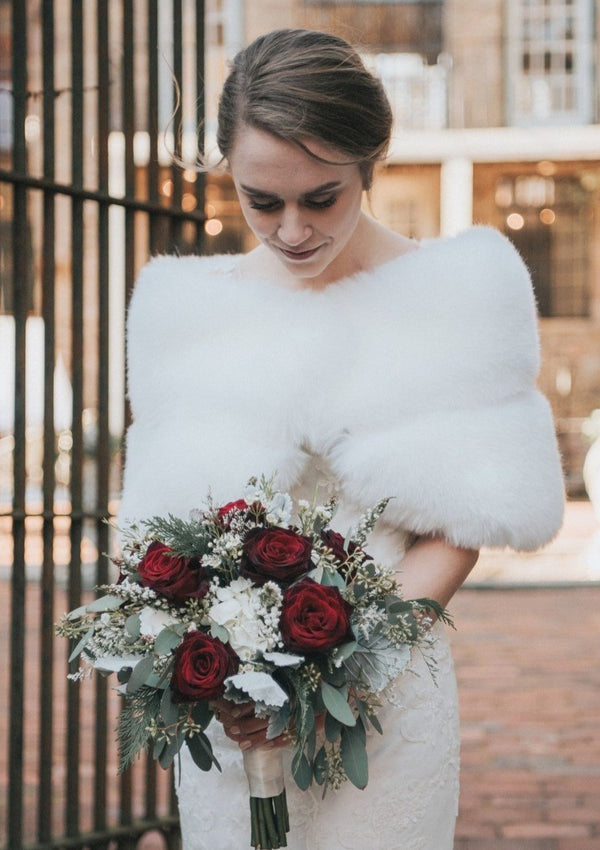 Ivory White Fur Wrap (Penelope Wht01)
