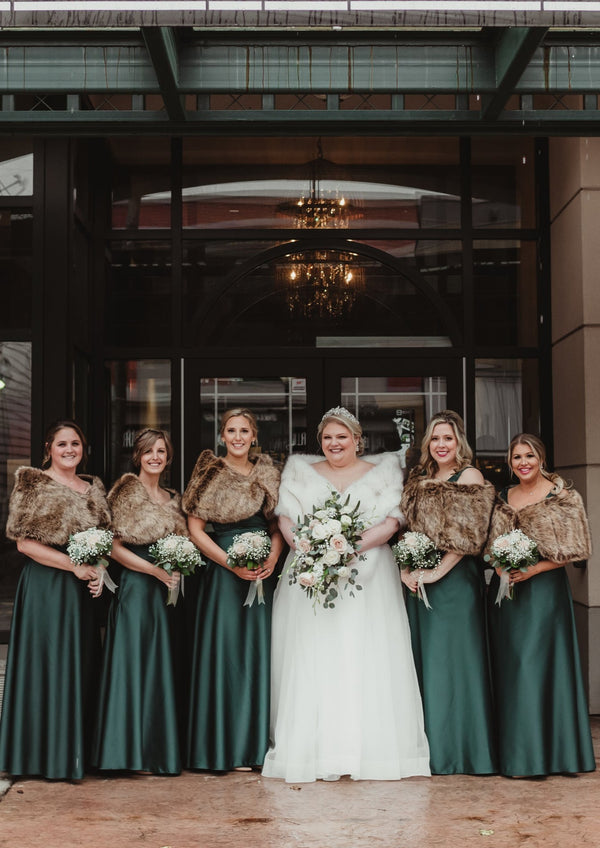 Bridesmaids Brown FAUX FUR SHAWL Sissily Designs Bridesmaids Brown FAUX FUR SHAWL Sissily Designs